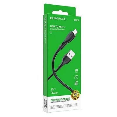 Кабель Borofone BX51 USB/MicroUSB 2.4A 1m